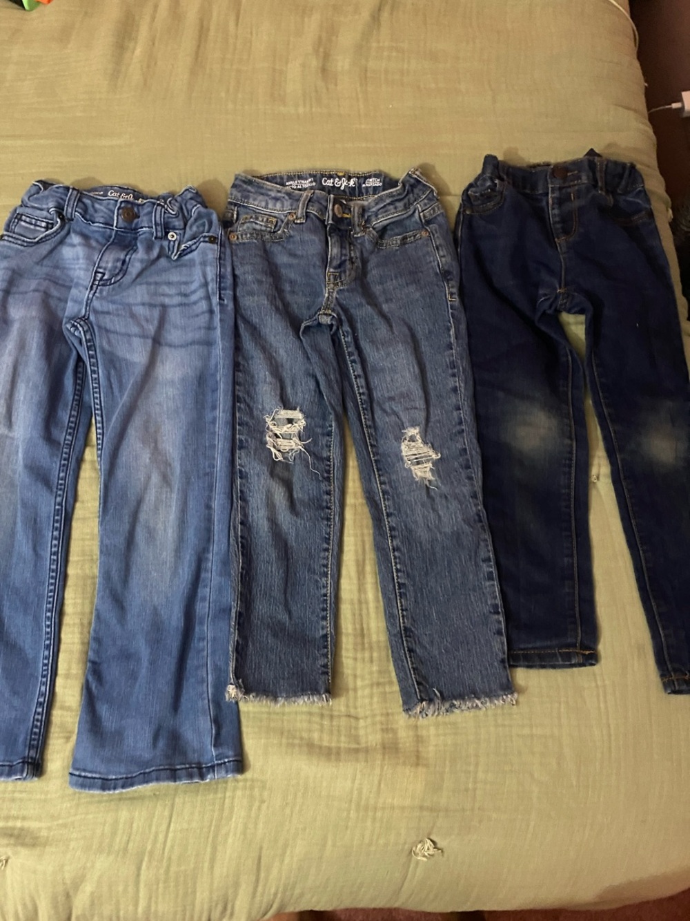 Kids Blue Distressed Denim Jeans - Light to Dark Wash
